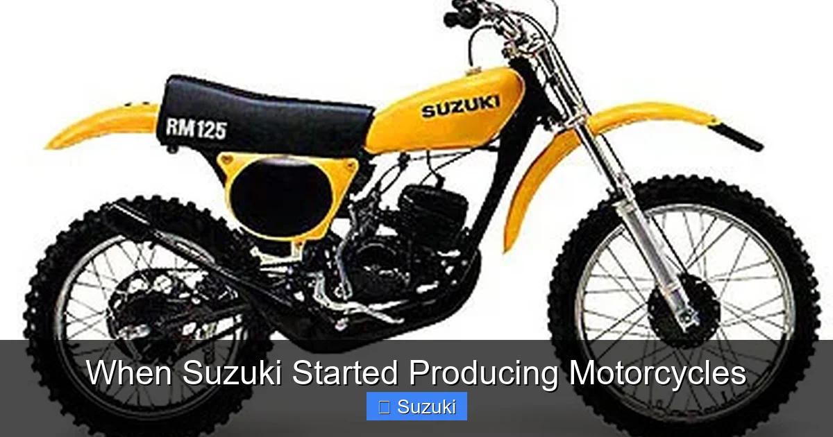 When Suzuki Started Producing Motorcycles
