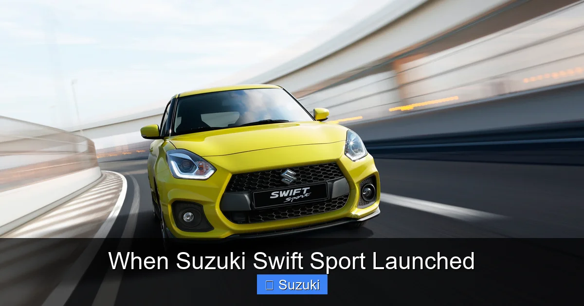 When Suzuki Swift Sport Launched