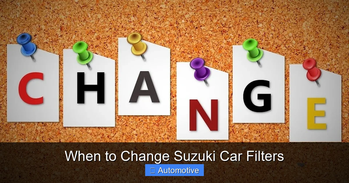 When to Change Suzuki Car Filters