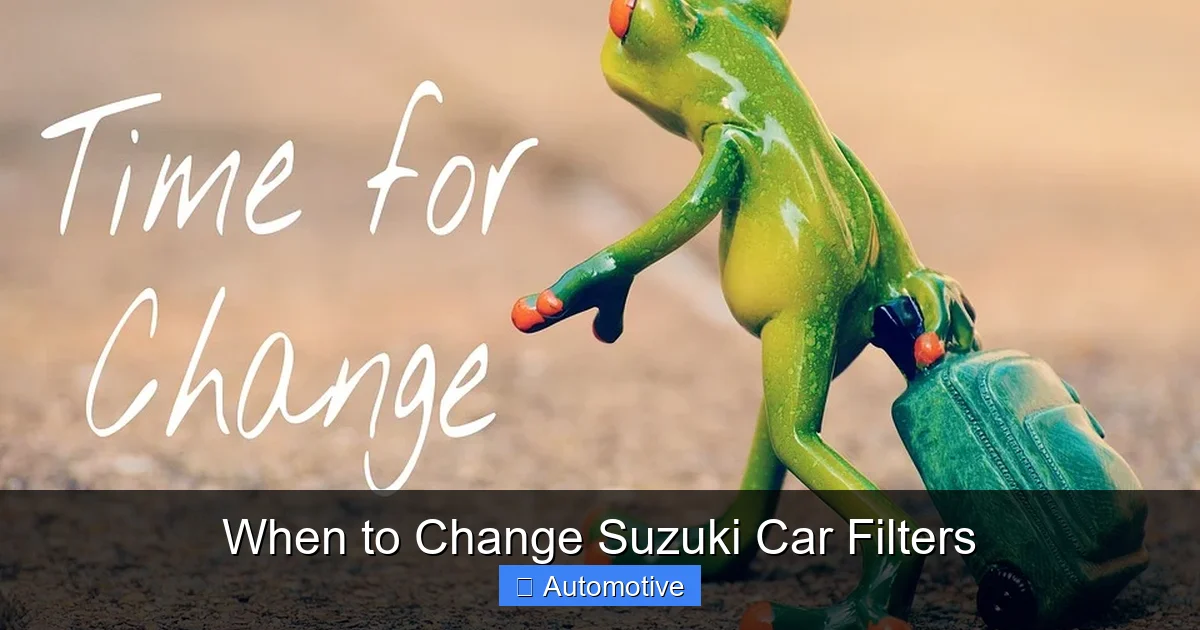 When to Change Suzuki Car Filters