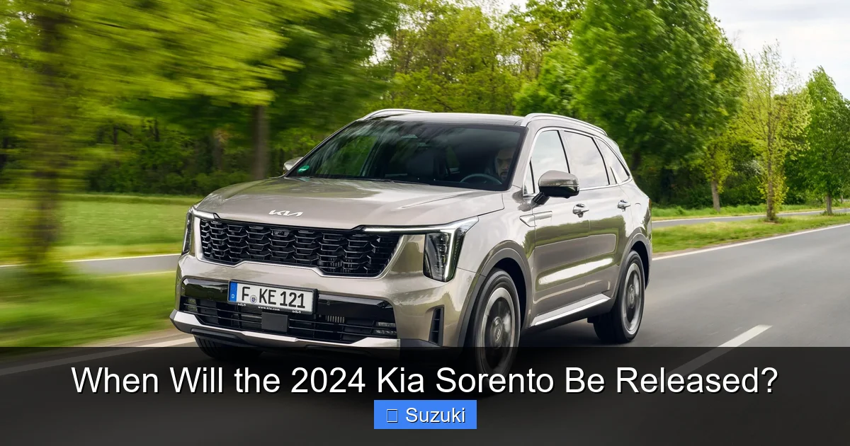 When Will the 2024 Kia Sorento Be Released?