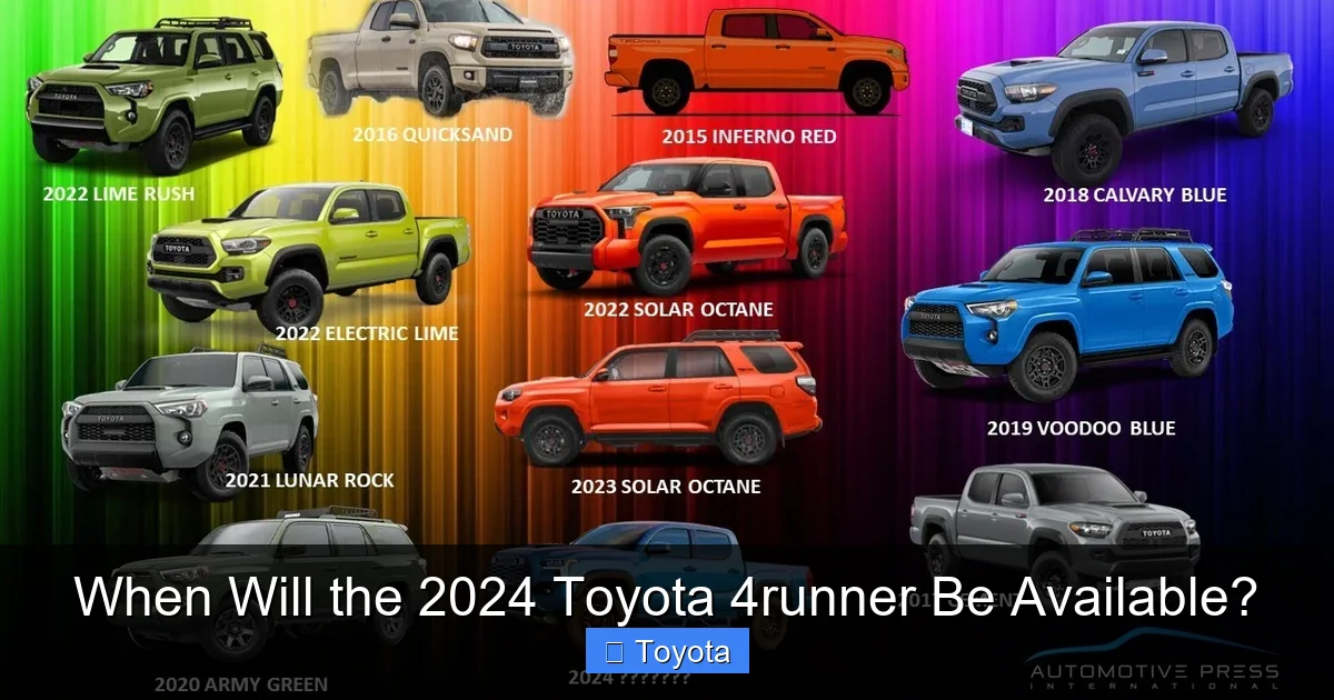 When Will the 2024 Toyota 4runner Be Available?