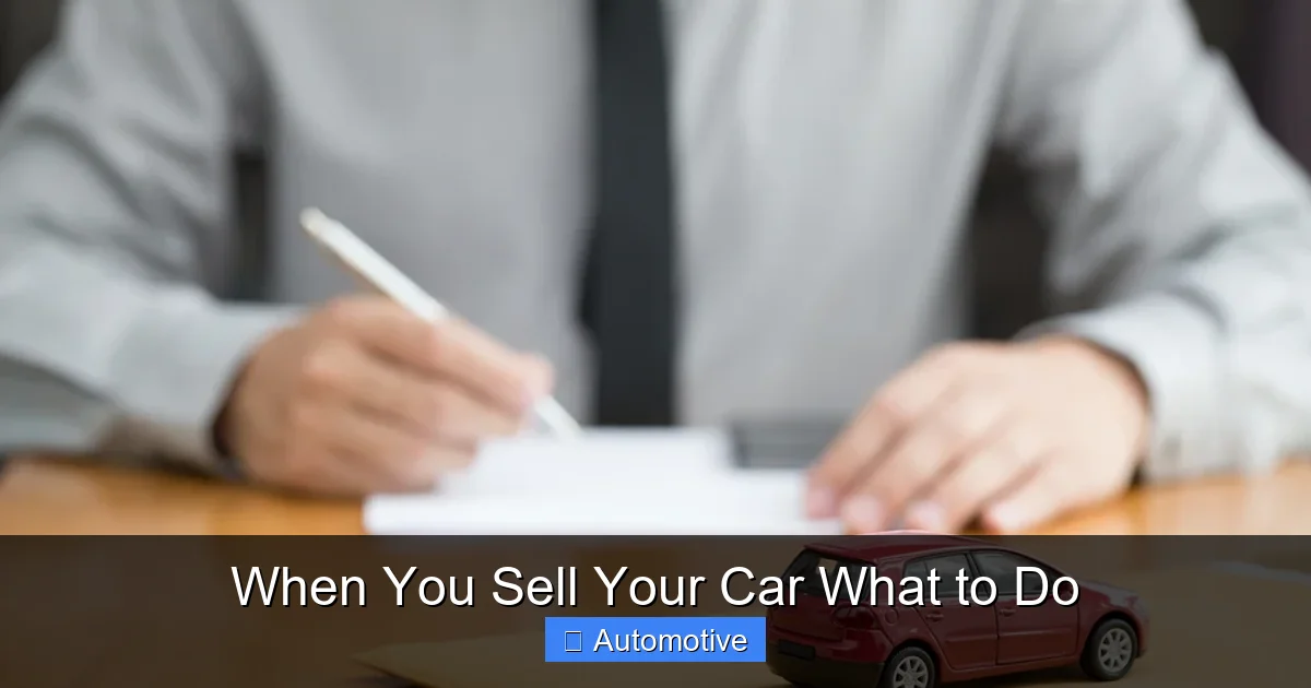 When You Sell Your Car What to Do
