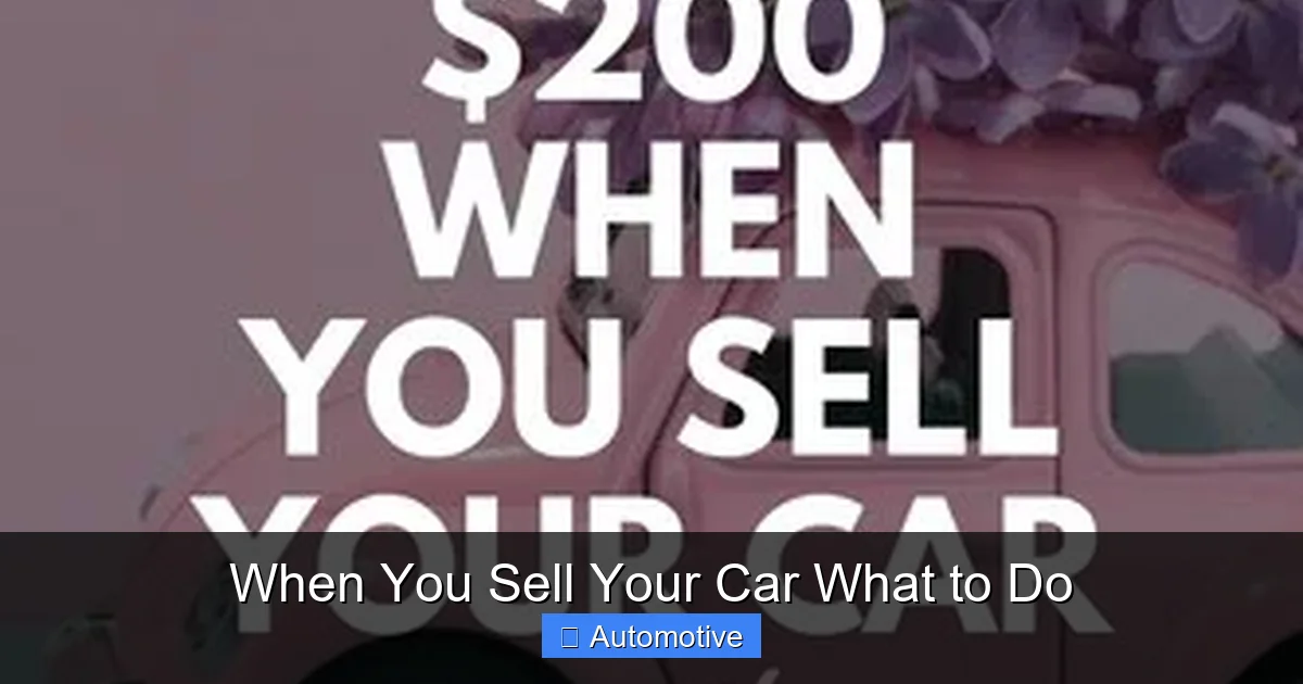 When You Sell Your Car What to Do
