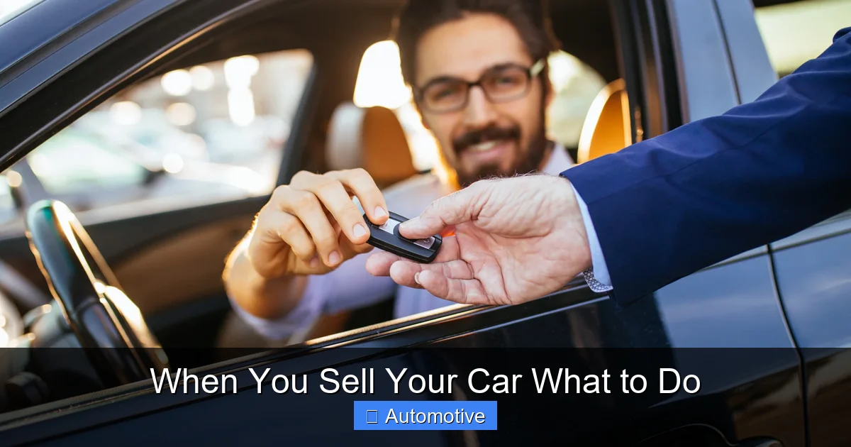 When You Sell Your Car What to Do