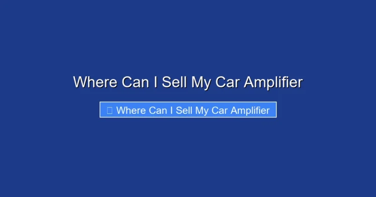 Where Can I Sell My Car Amplifier