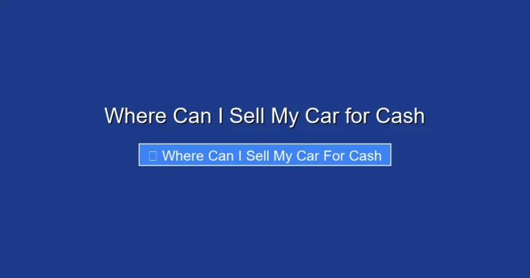 Where Can I Sell My Car for Cash