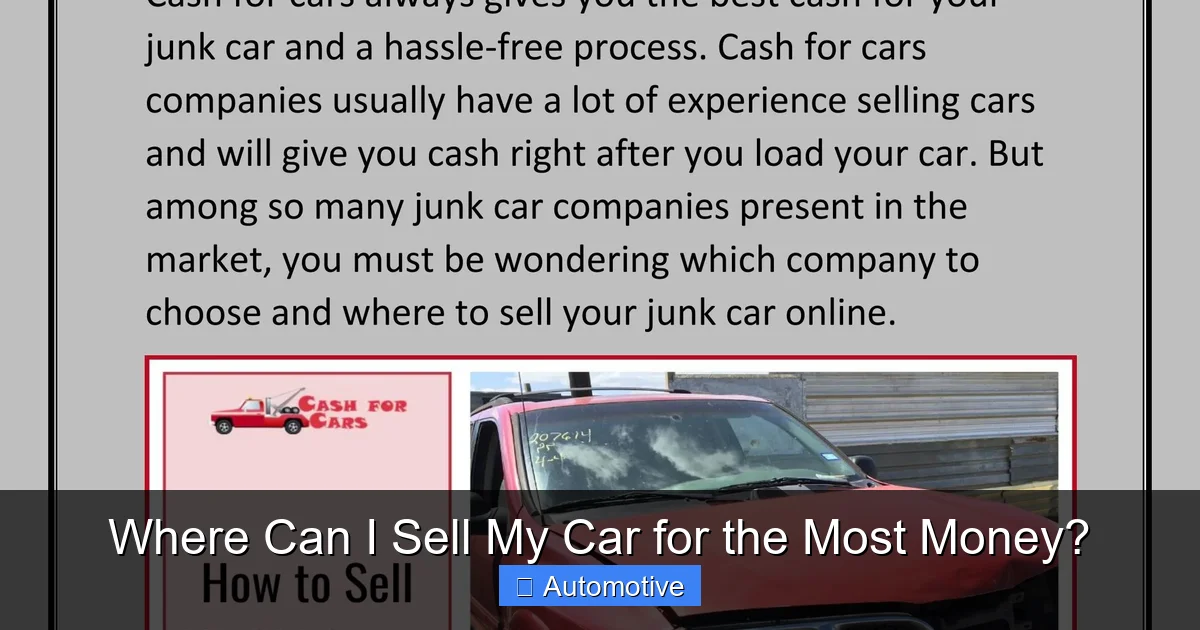 Where Can I Sell My Car for the Most Money?