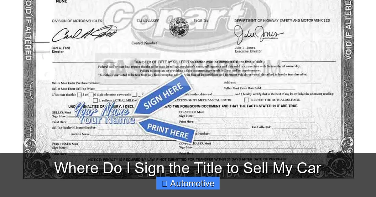 Where Do I Sign the Title to Sell My Car