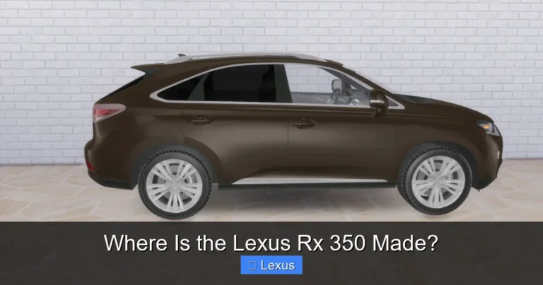 Where Is the Lexus Rx 350 Made?