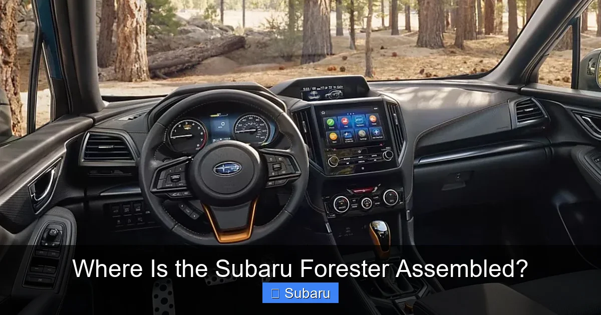 Where Is the Subaru Forester Assembled?