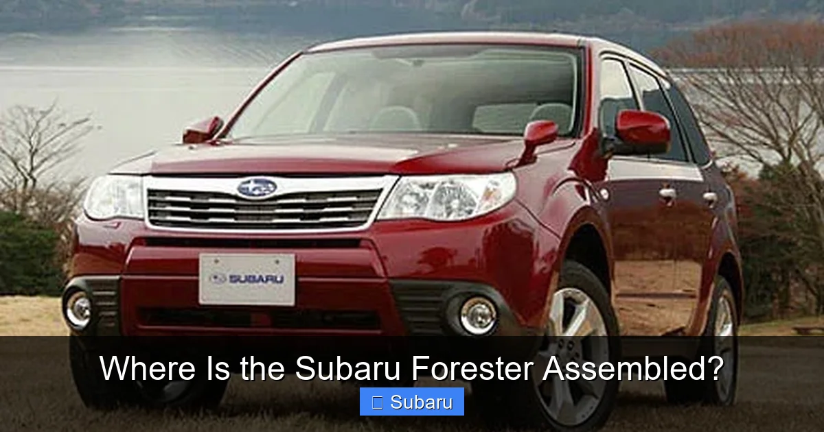 Where Is the Subaru Forester Assembled?