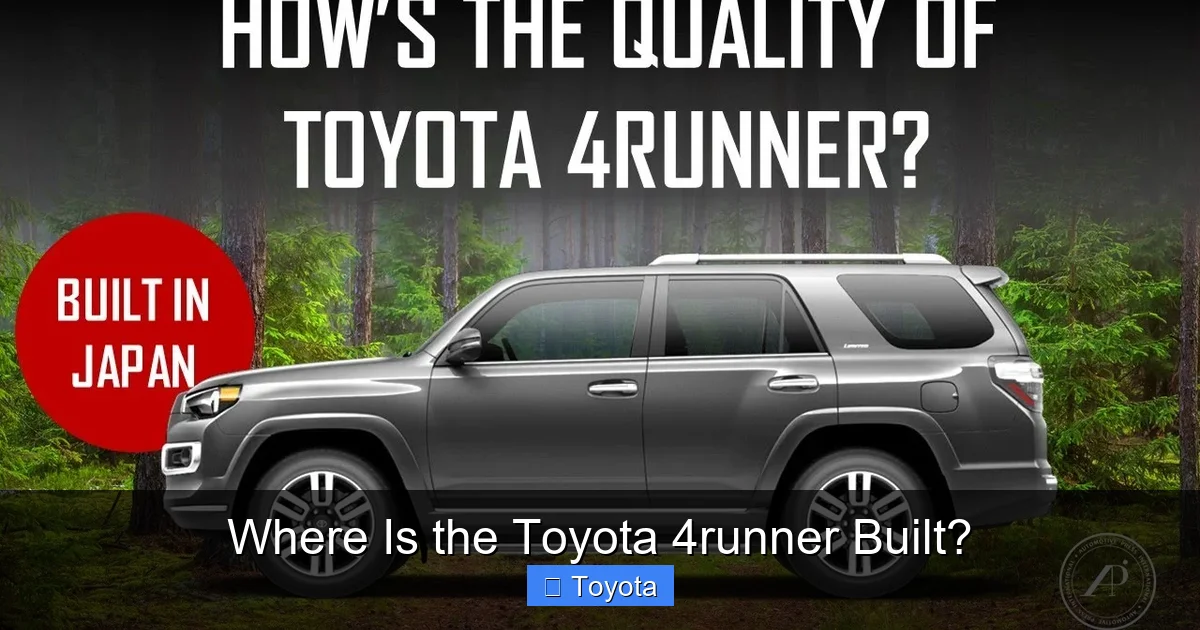 Where Is the Toyota 4runner Built?