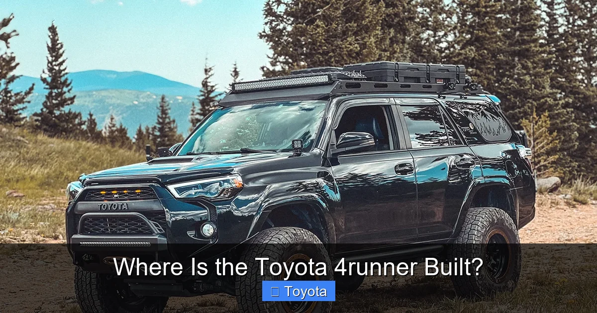 Where Is the Toyota 4runner Built?