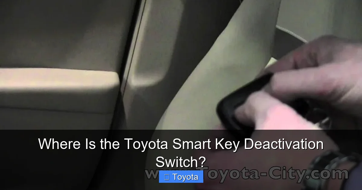Where Is the Toyota Smart Key Deactivation Switch?
