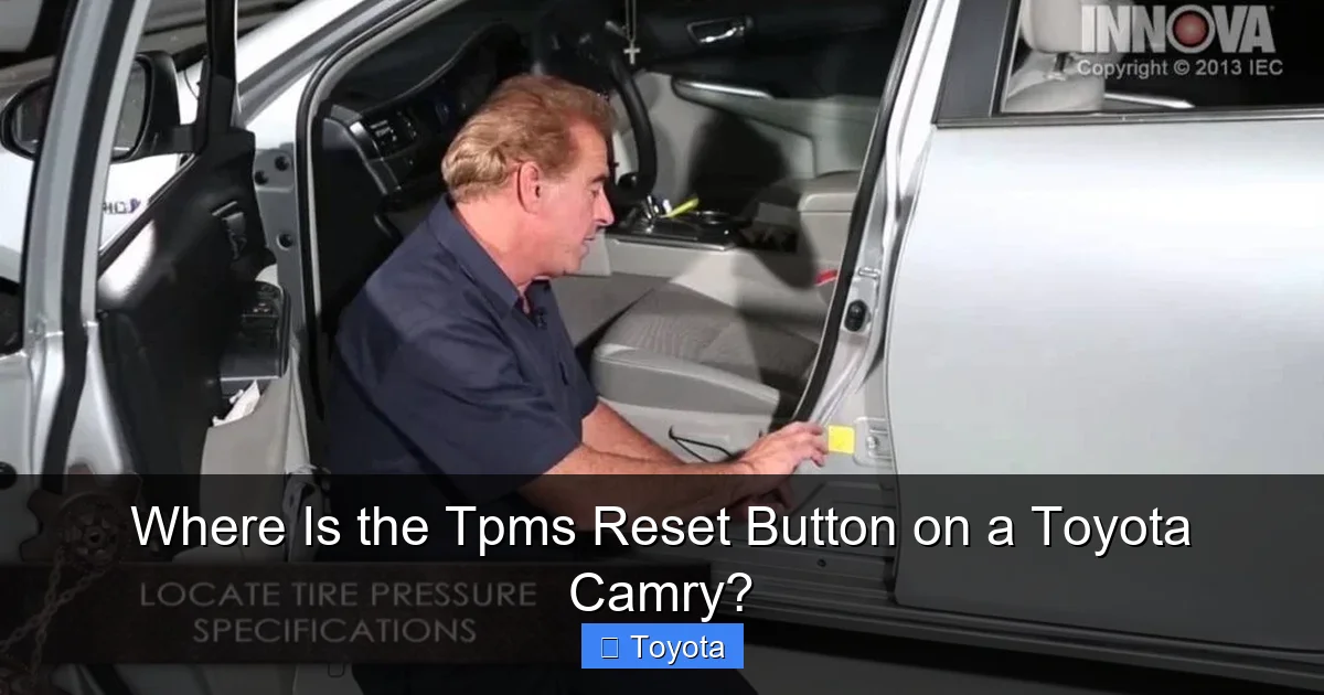 Where Is the Tpms Reset Button on a Toyota Camry?