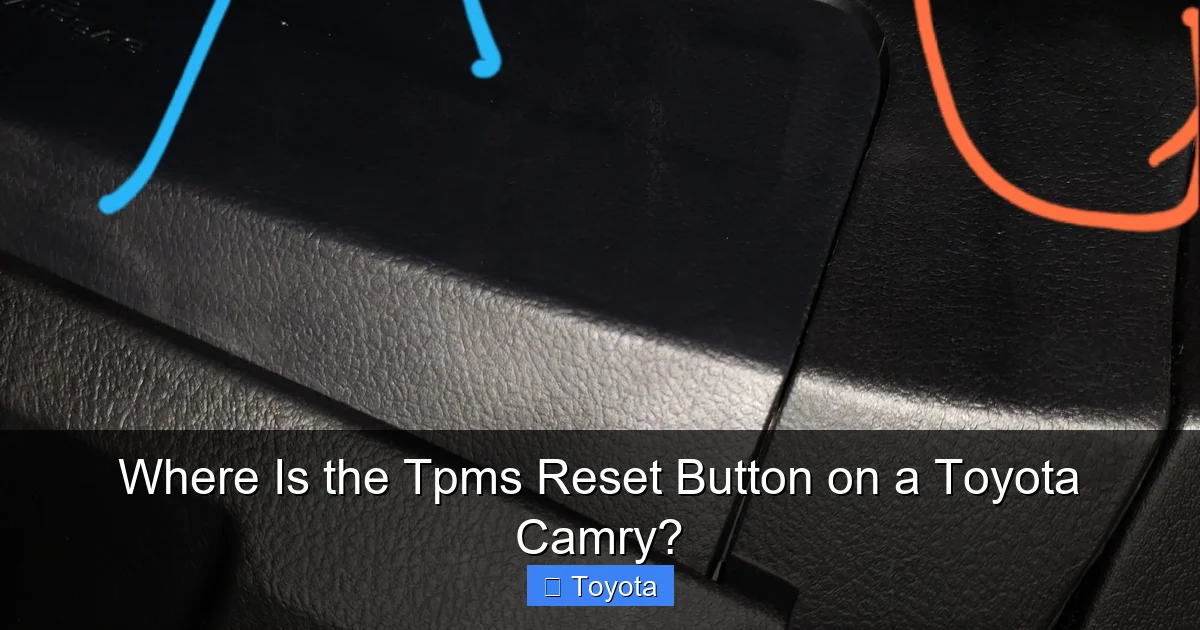 Where Is the Tpms Reset Button on a Toyota Camry?