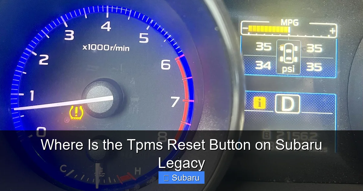 Why Your Subaru TPMS Light Stays On - How To Reset Tpms On Subaru