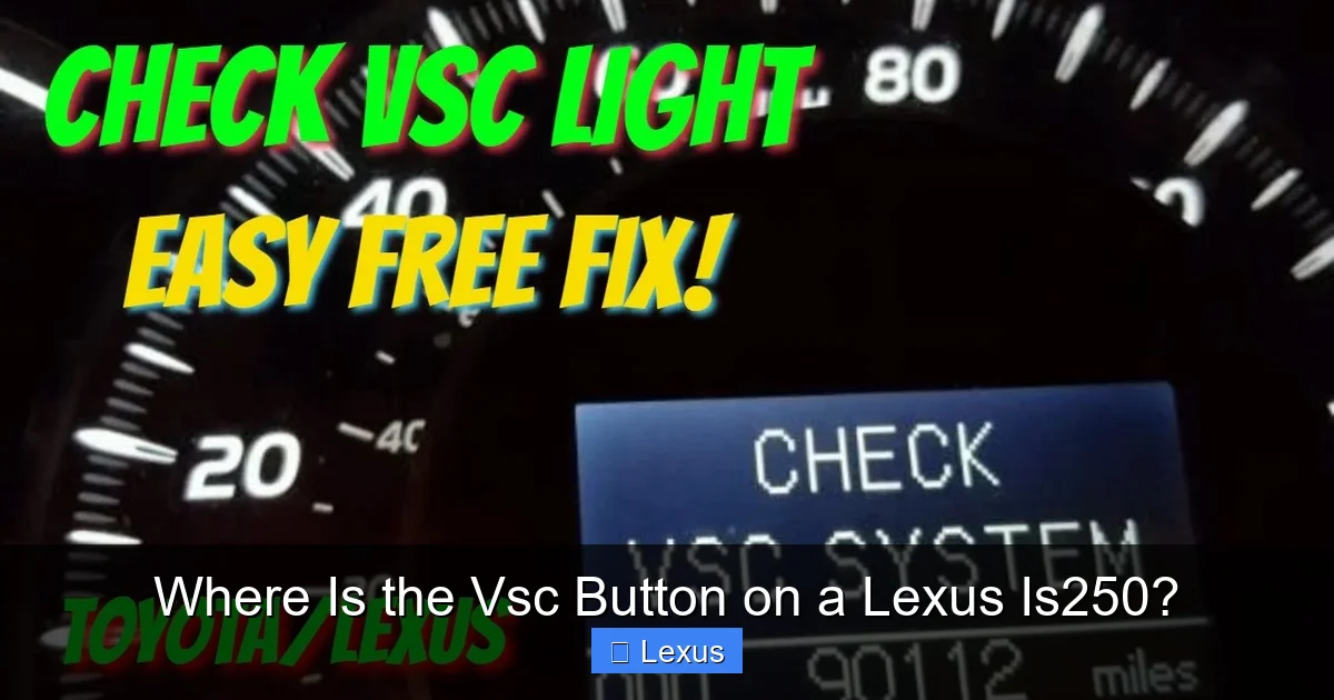 Where Is the Vsc Button on a Lexus Is250?