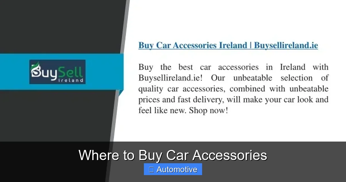 Where to Buy Car Accessories