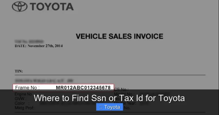 Where to Find Ssn or Tax Id for Toyota