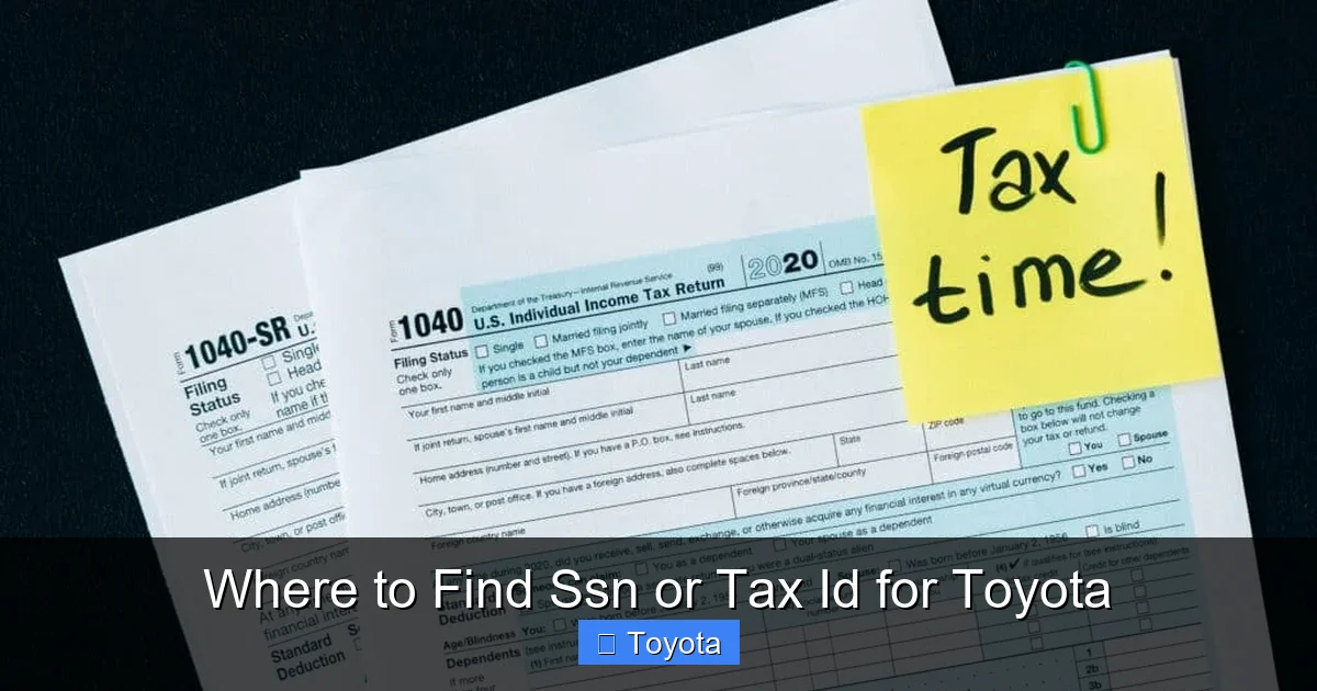 Where to Find Ssn or Tax Id for Toyota