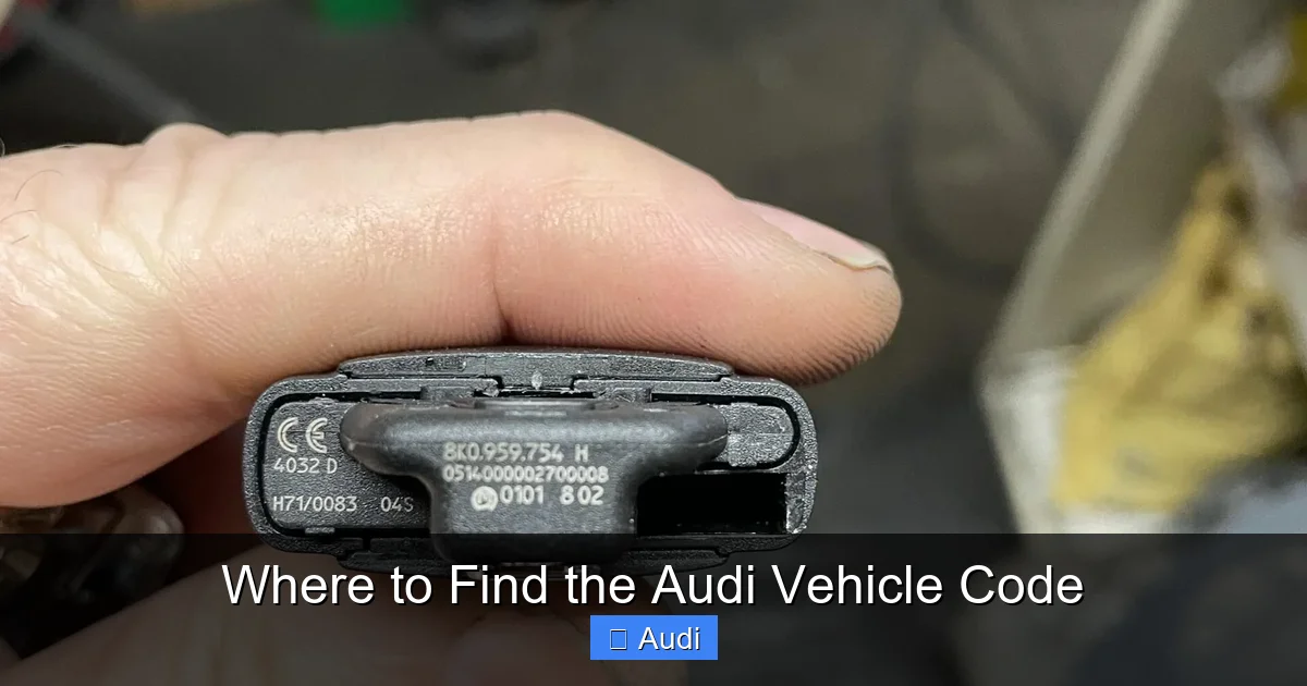 Where to Find the Audi Vehicle Code