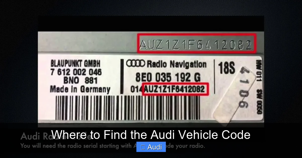Where to Find the Audi Vehicle Code