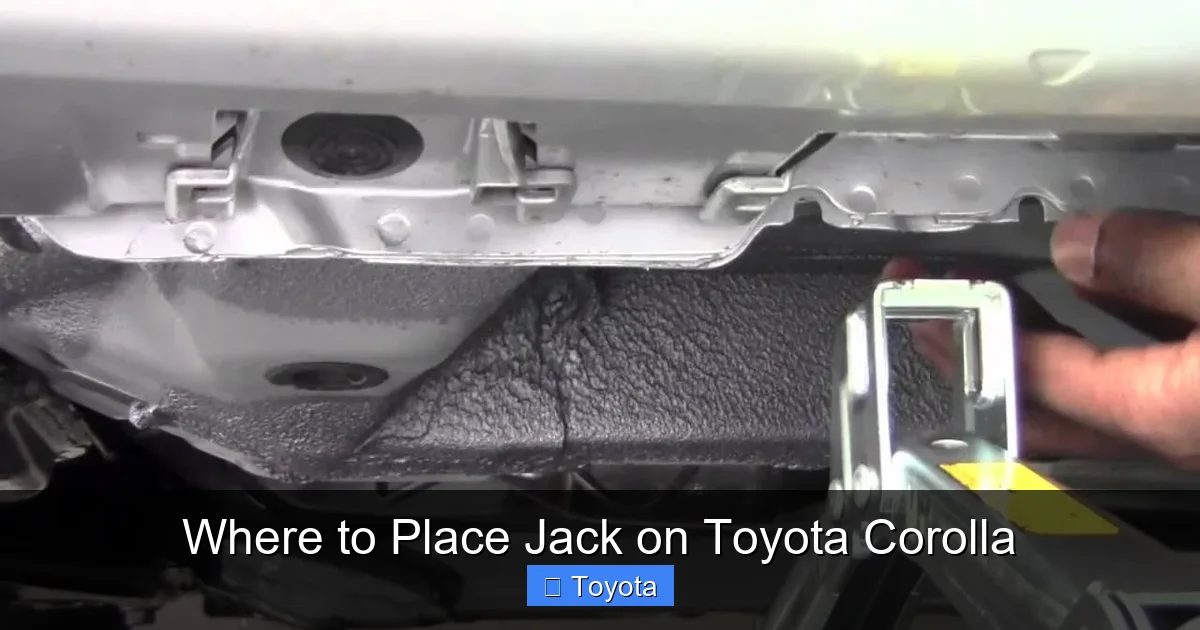 Where to Place Jack on Toyota Corolla