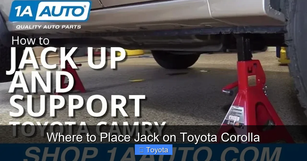 Where to Place Jack on Toyota Corolla