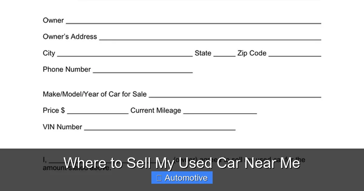 Where to Sell My Used Car Near Me