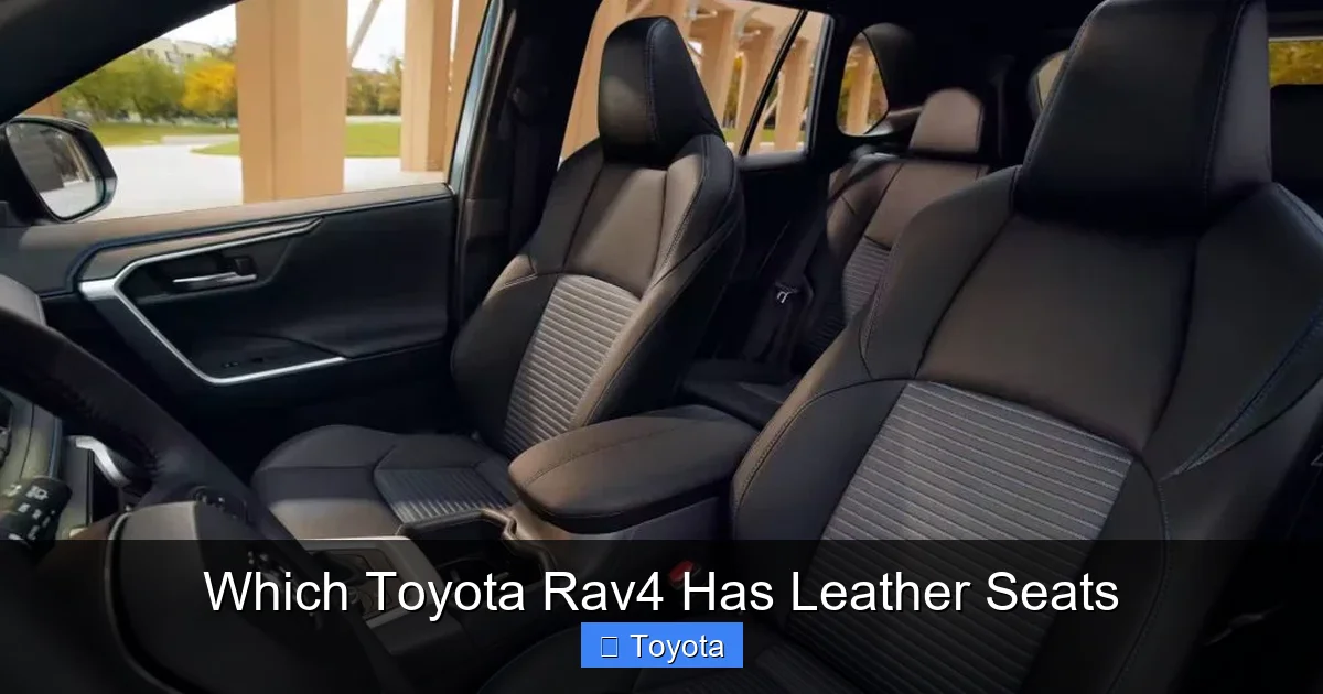 Which Toyota Rav4 Has Leather Seats