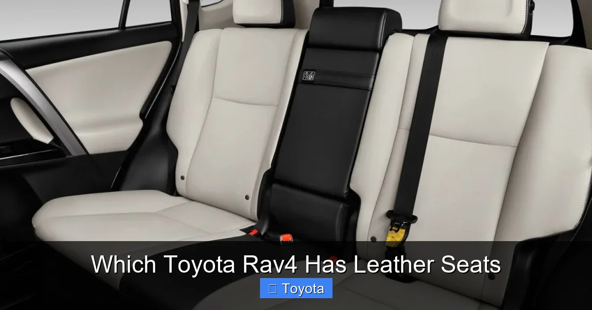 Which Toyota Rav4 Has Leather Seats