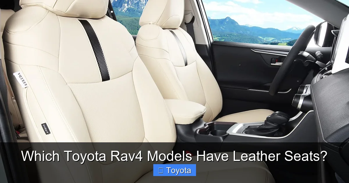 Which Toyota Rav4 Models Have Leather Seats?