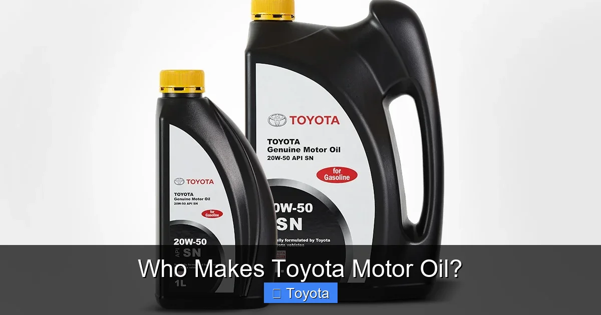 Who Makes Toyota Motor Oil?