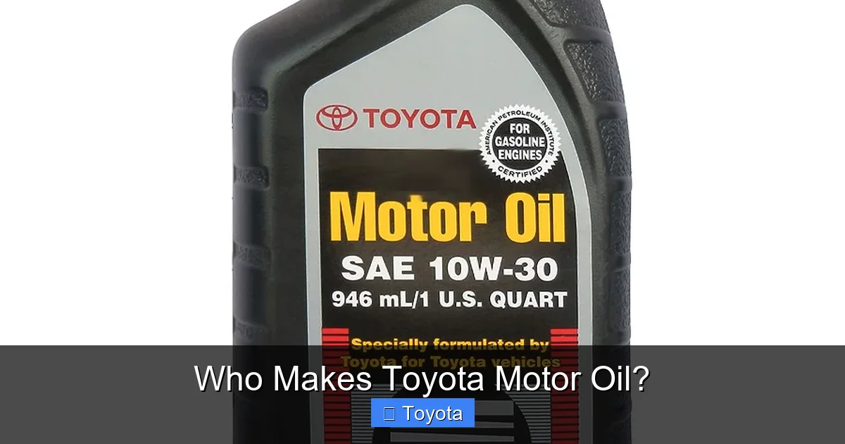 Who Makes Toyota Motor Oil?