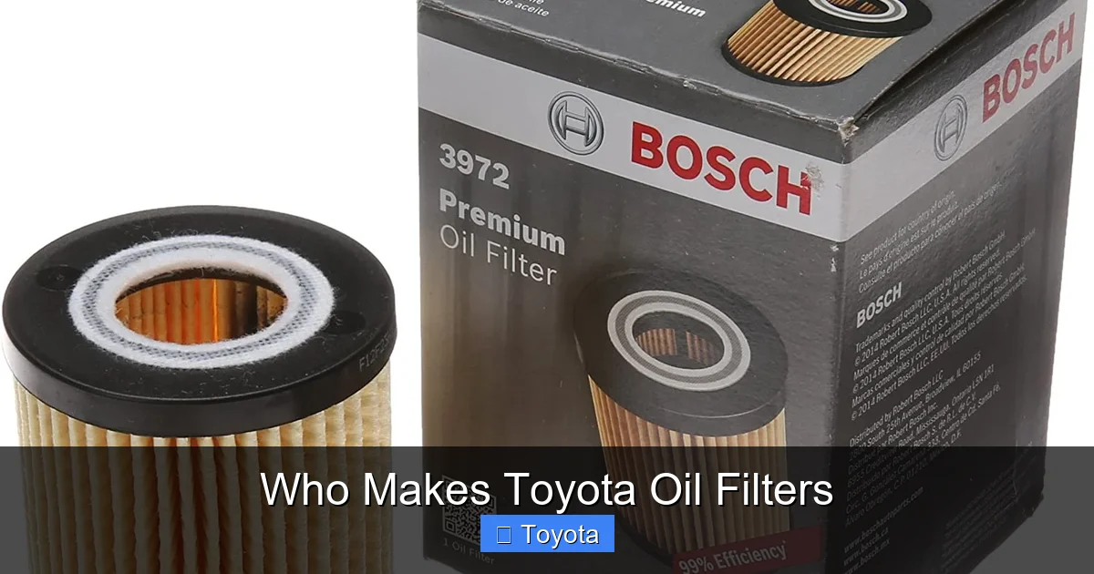 Who Makes Toyota Oil Filters