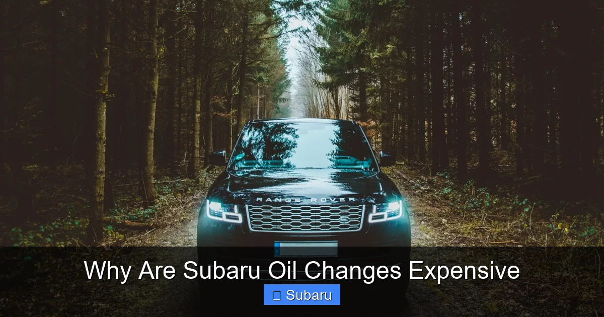 Why Are Subaru Oil Changes Expensive