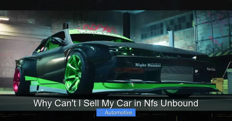 Why Can't I Sell My Car in Nfs Unbound