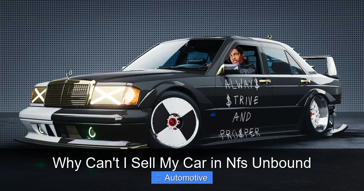 Why Can't I Sell My Car in Nfs Unbound