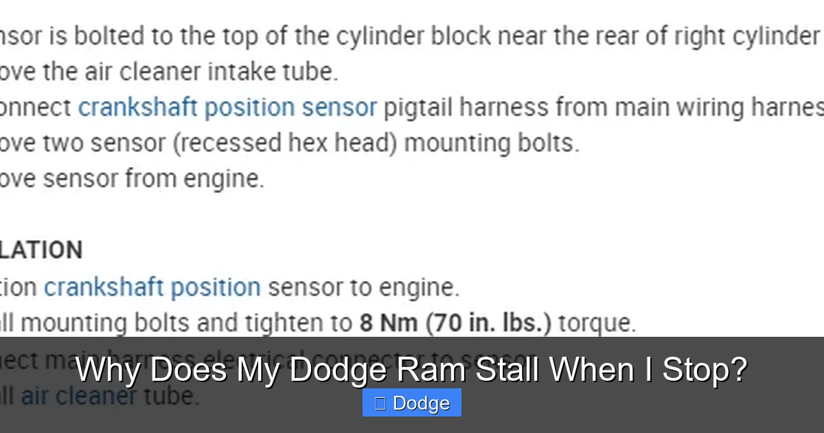 Why Does My Dodge Ram Stall When I Stop?