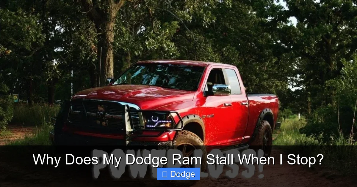 Why Does My Dodge Ram Stall When I Stop?