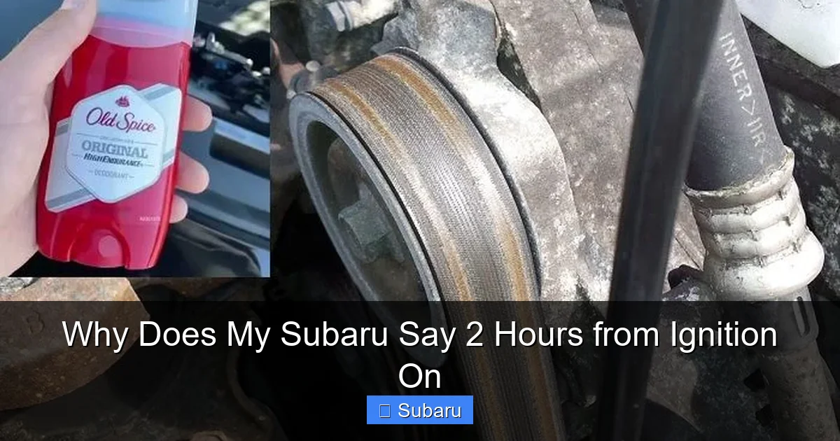 Why Does My Subaru Say 2 Hours from Ignition On