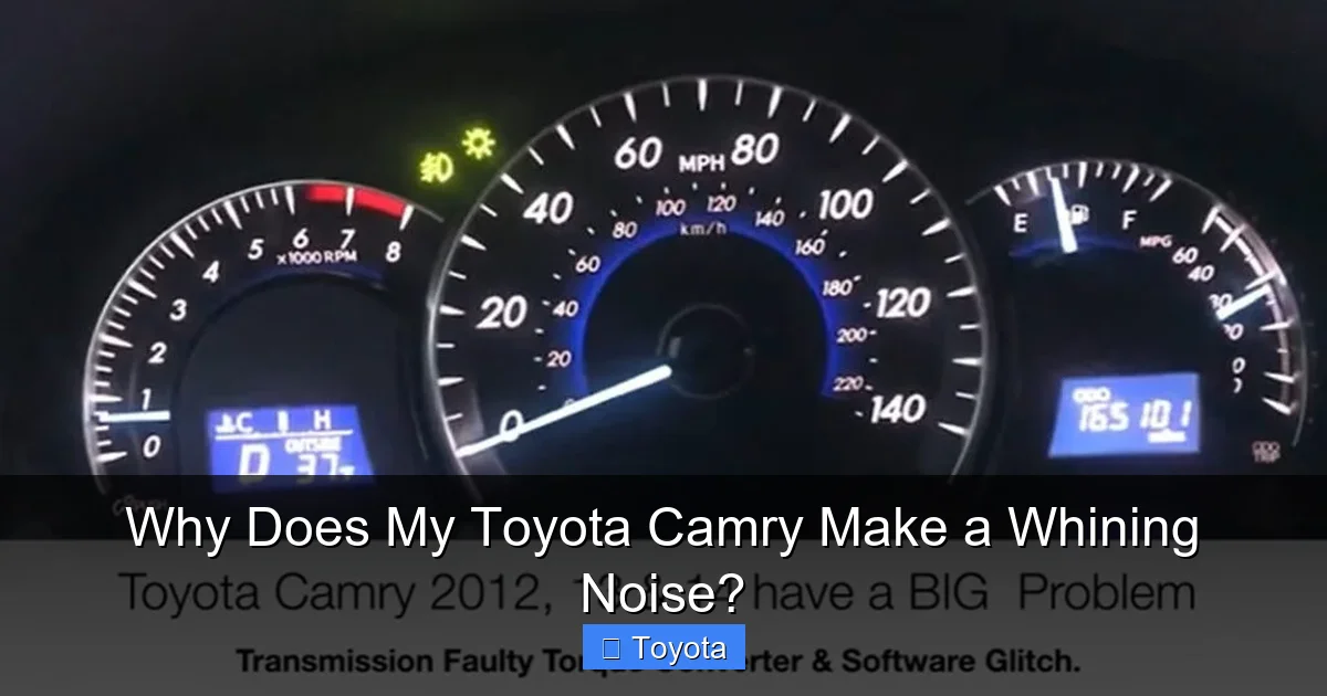 Why Does My Toyota Camry Make a Whining Noise?