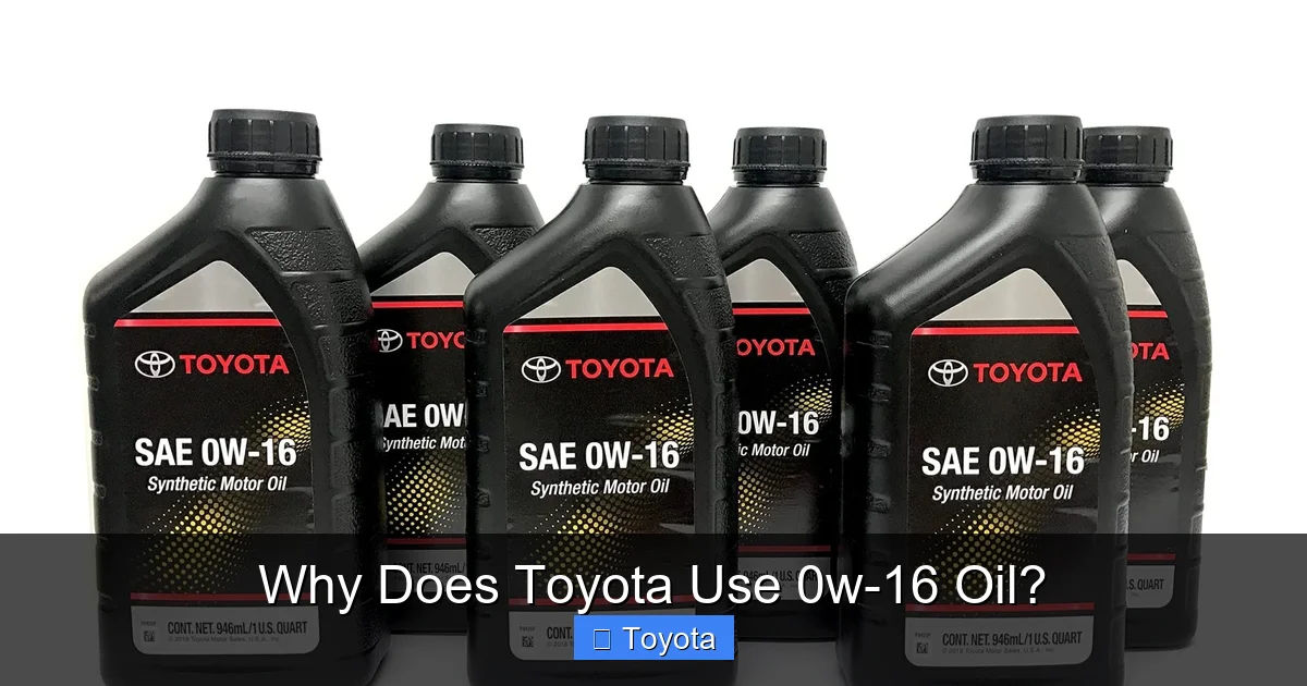 Why Does Toyota Use 0w-16 Oil?
