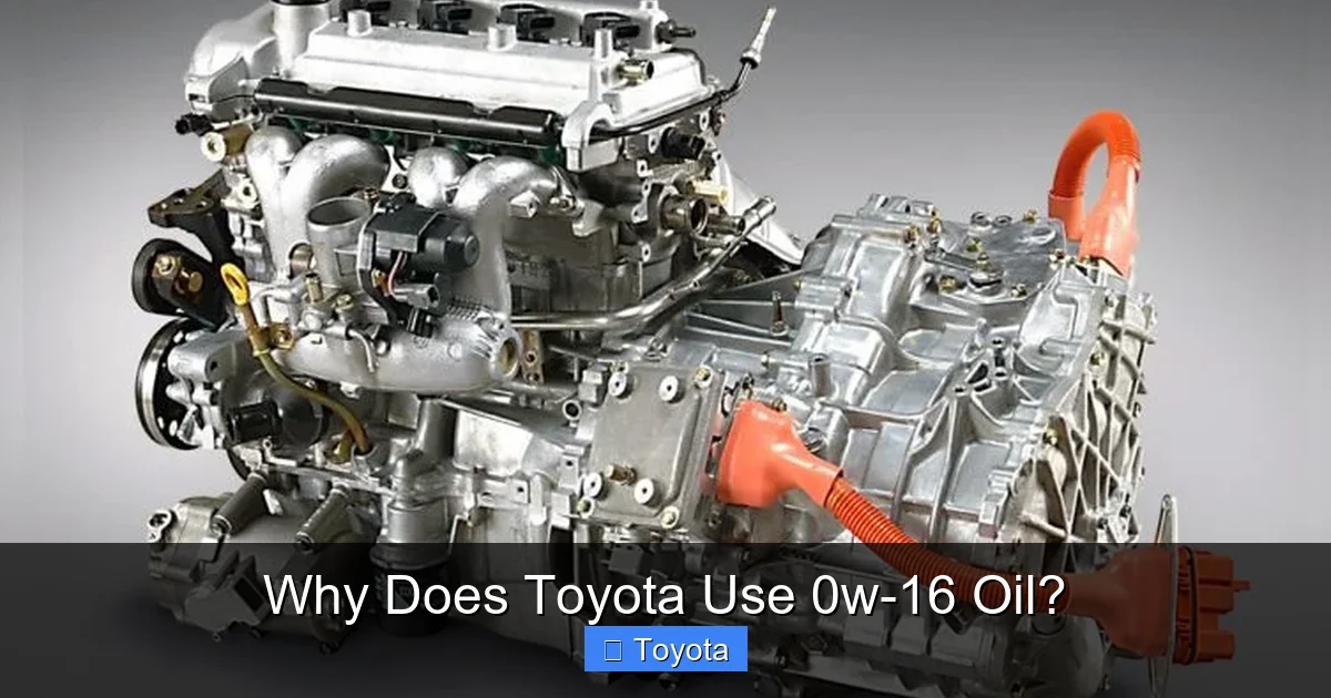 Why Does Toyota Use 0w-16 Oil?