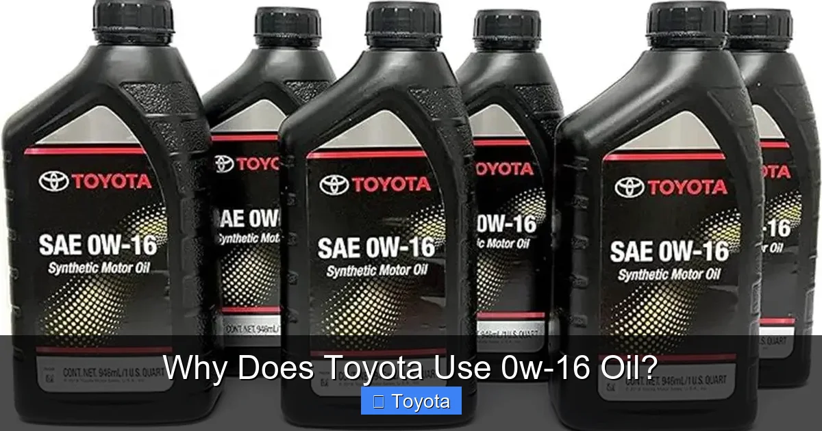 Why Does Toyota Use 0w-16 Oil?