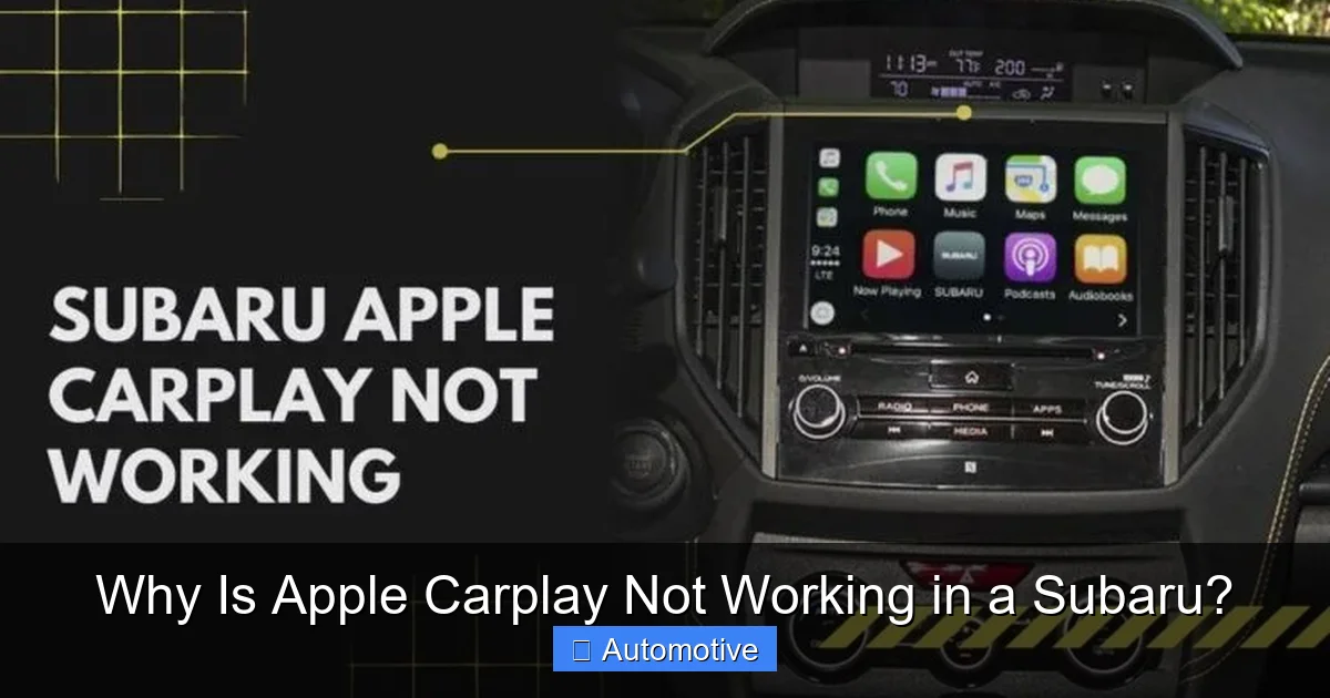 Why Is Apple Carplay Not Working in a Subaru?