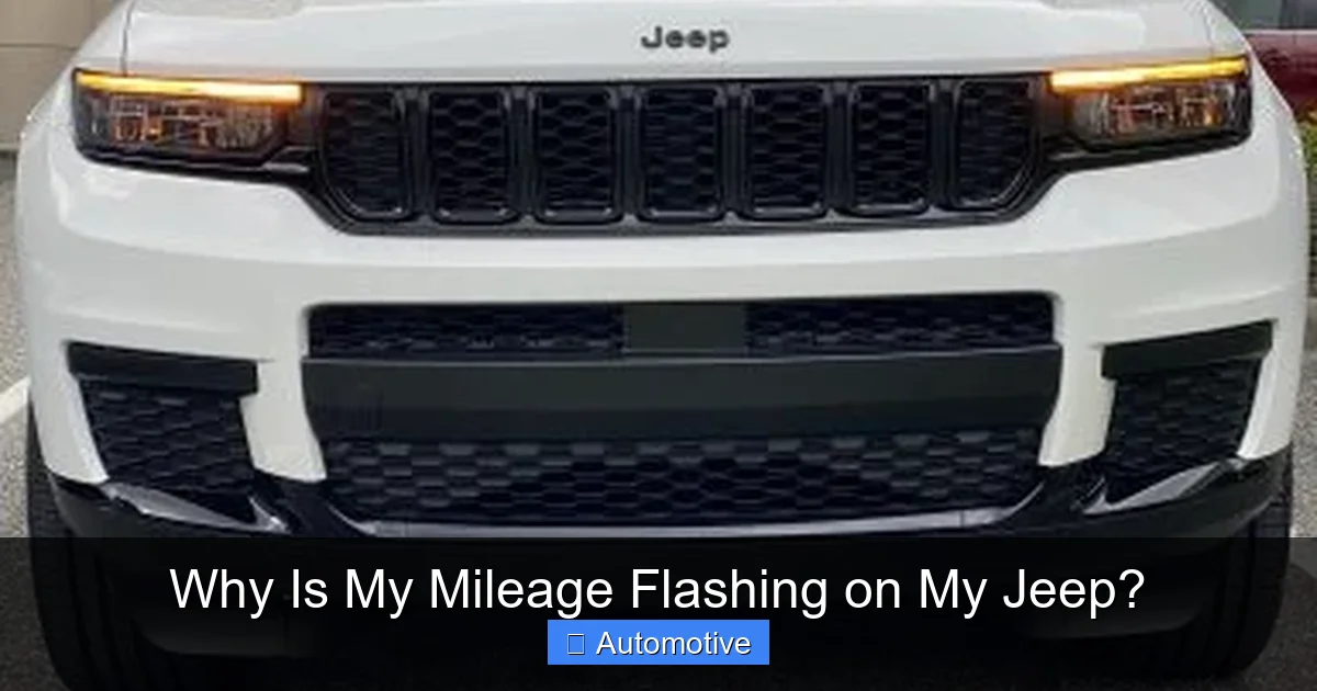 Why Is My Mileage Flashing on My Jeep?