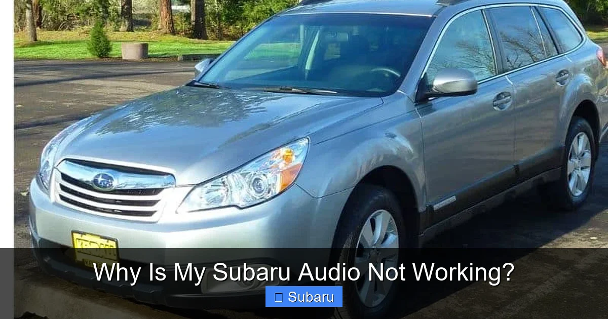 Why Is My Subaru Audio Not Working?